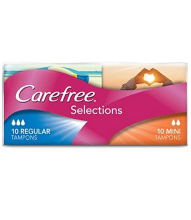 CAREFREE® Selections Mini/Regular Tampons